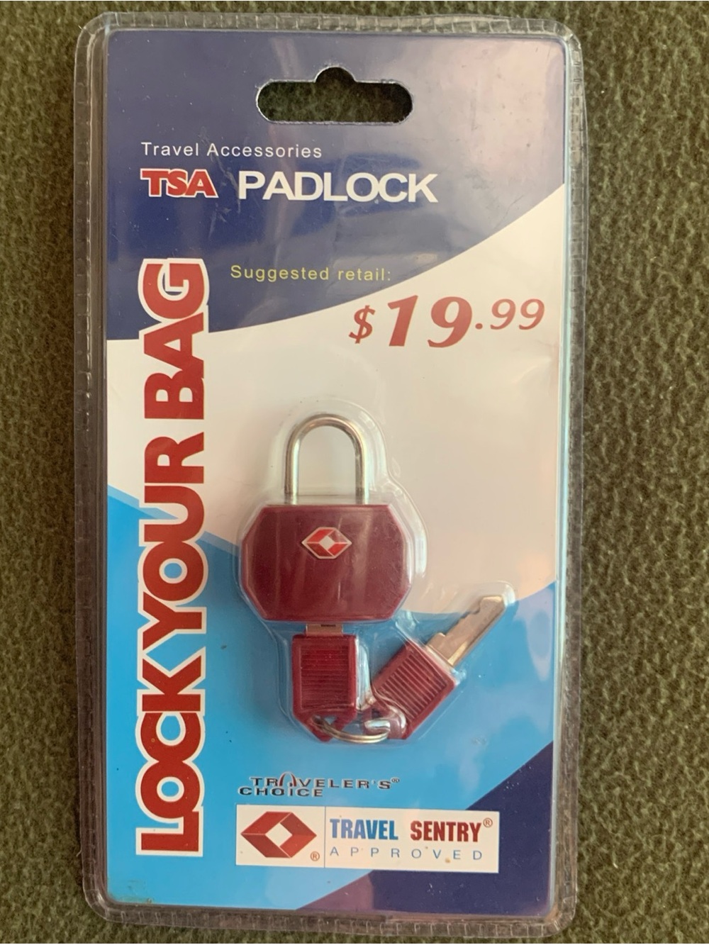NWT Traveler’s Choice TSA Padlock. Travel Sentry approved.